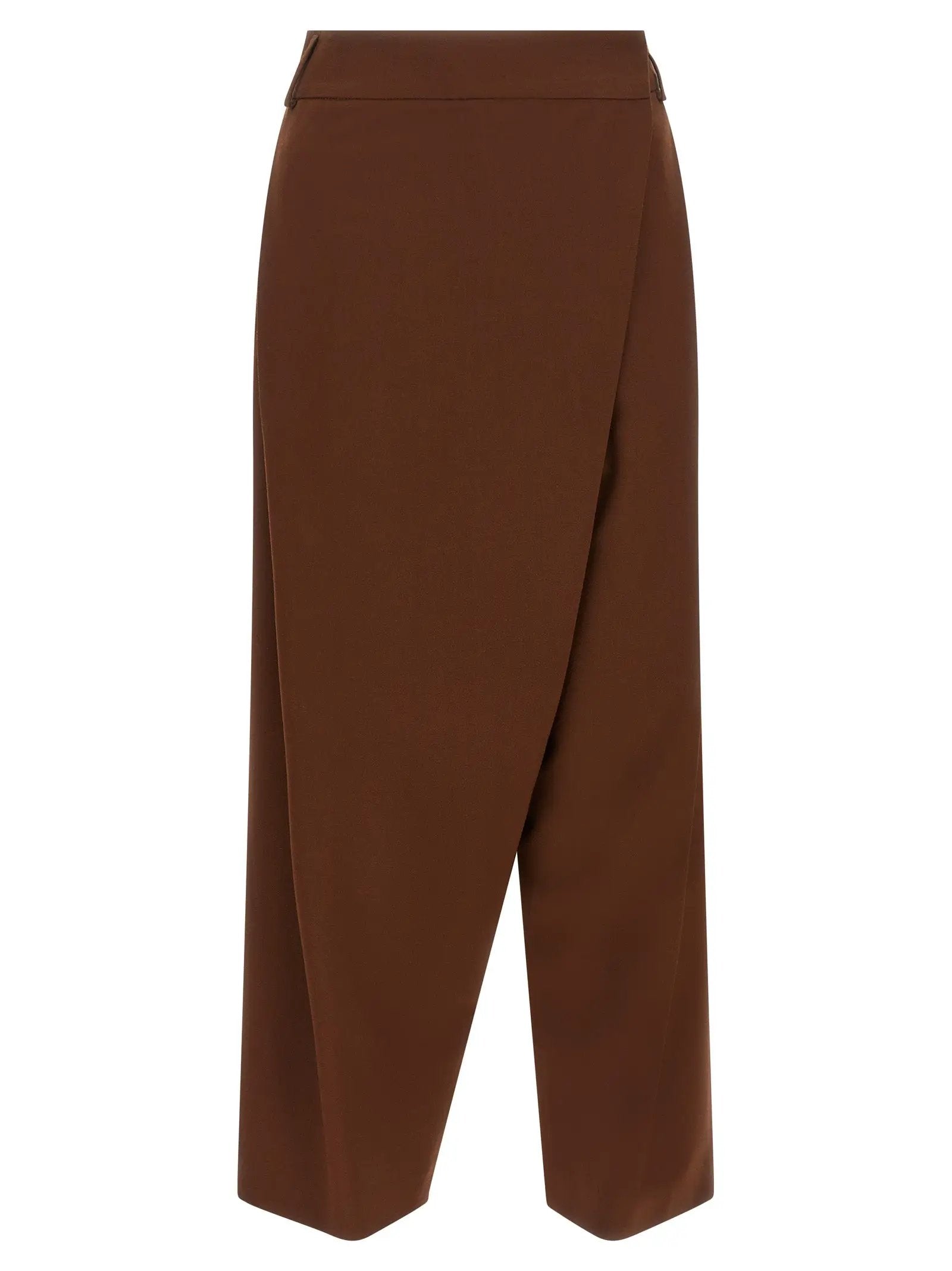 Alberto Biani Brown Wool Cropped Pants