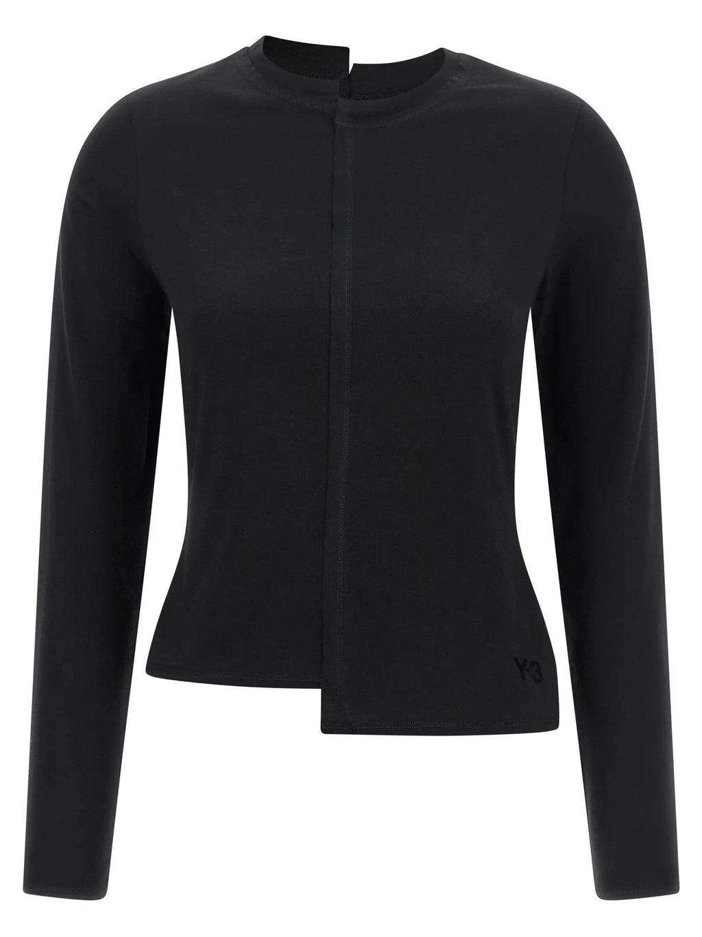 Y-3 Black Cotton Long Sleeve T-Shirt