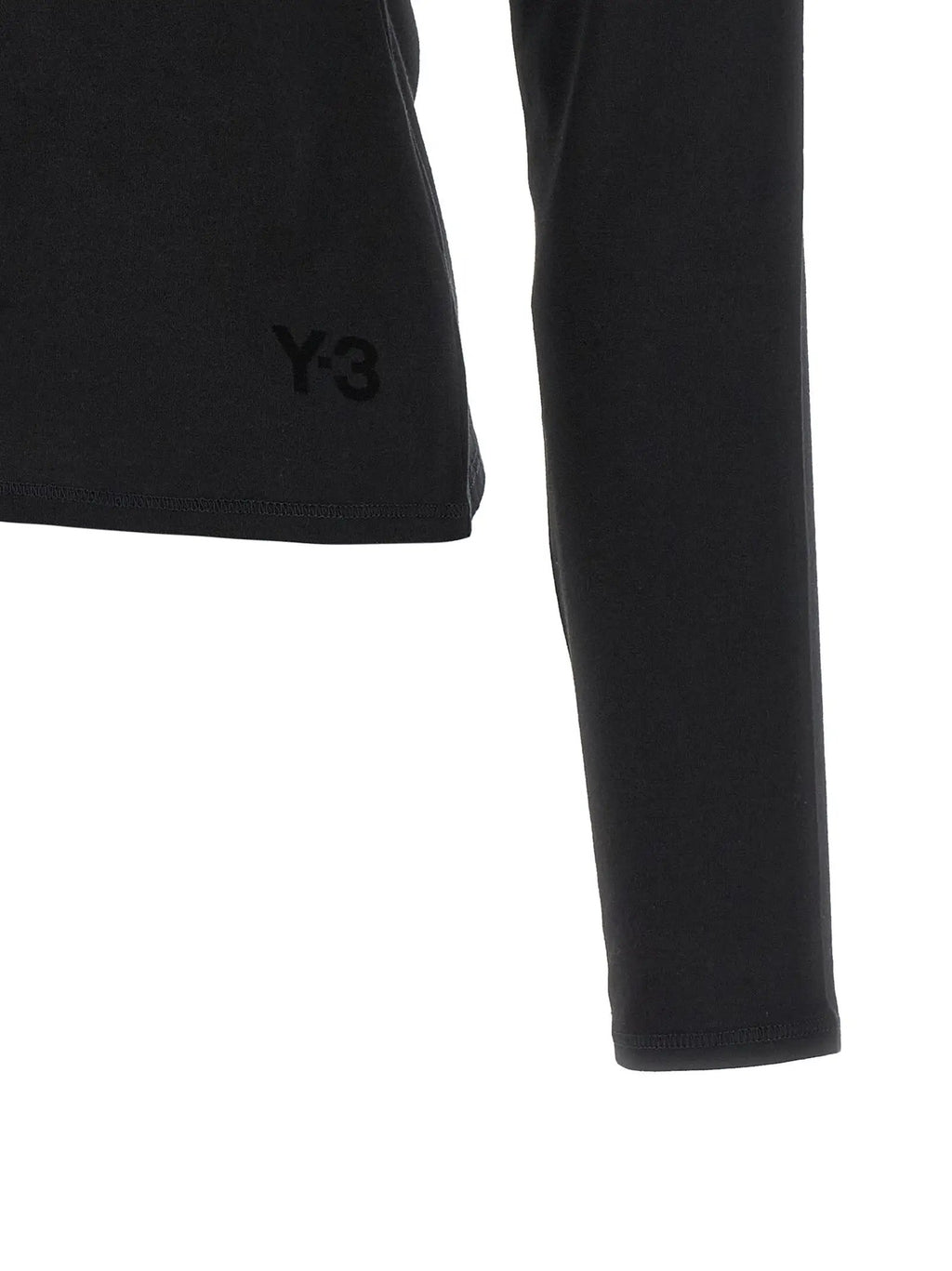 Y-3 Black Cotton Long Sleeve T-Shirt