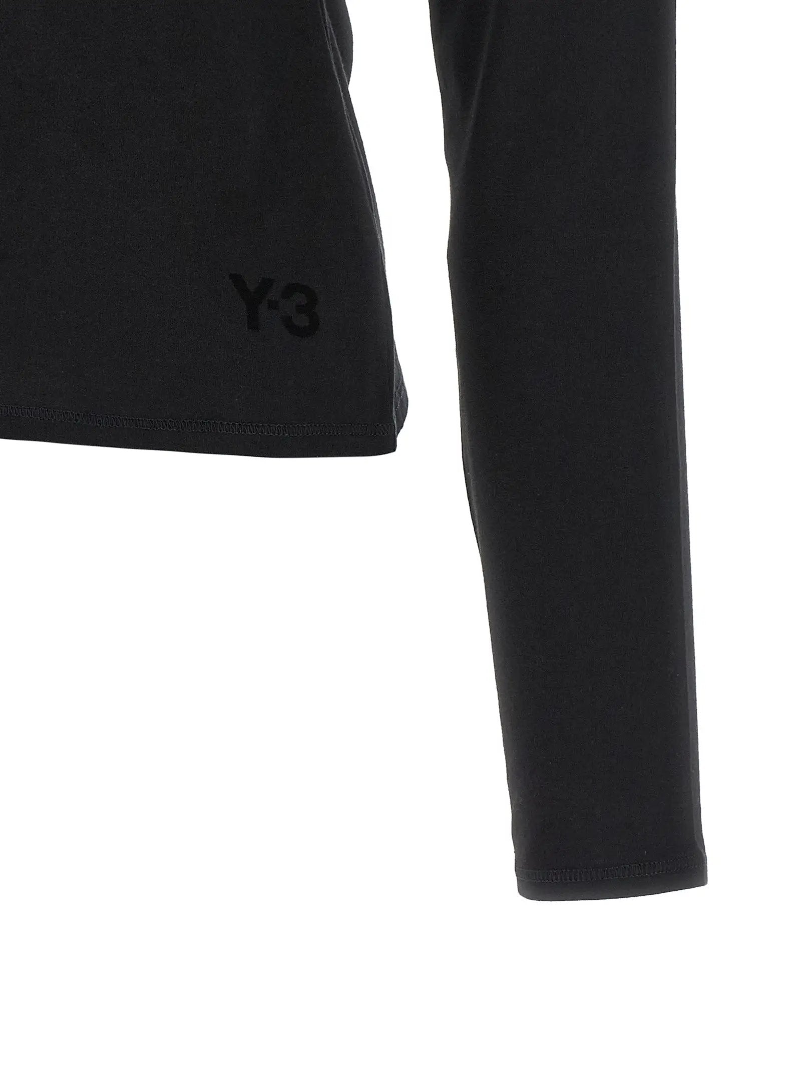 Y-3 Black Cotton Long Sleeve T-Shirt