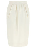 Stella McCartney White Polyester Midi Skirt