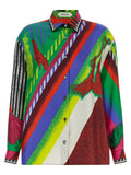 Chemisier en soie multicolore Versace