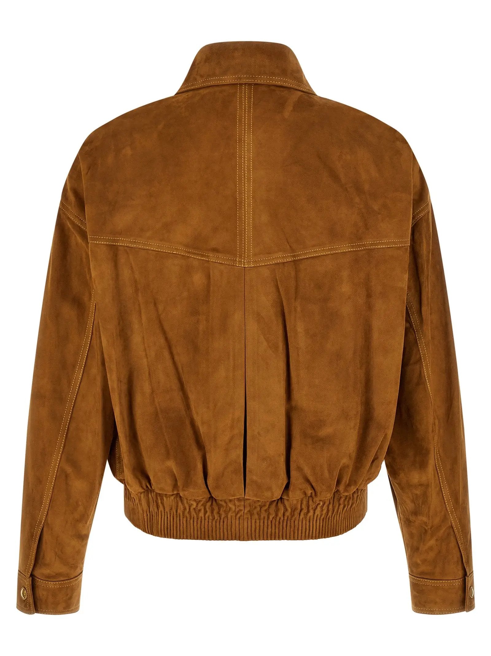 Versace Brown Lamb Leather Leather Jacket