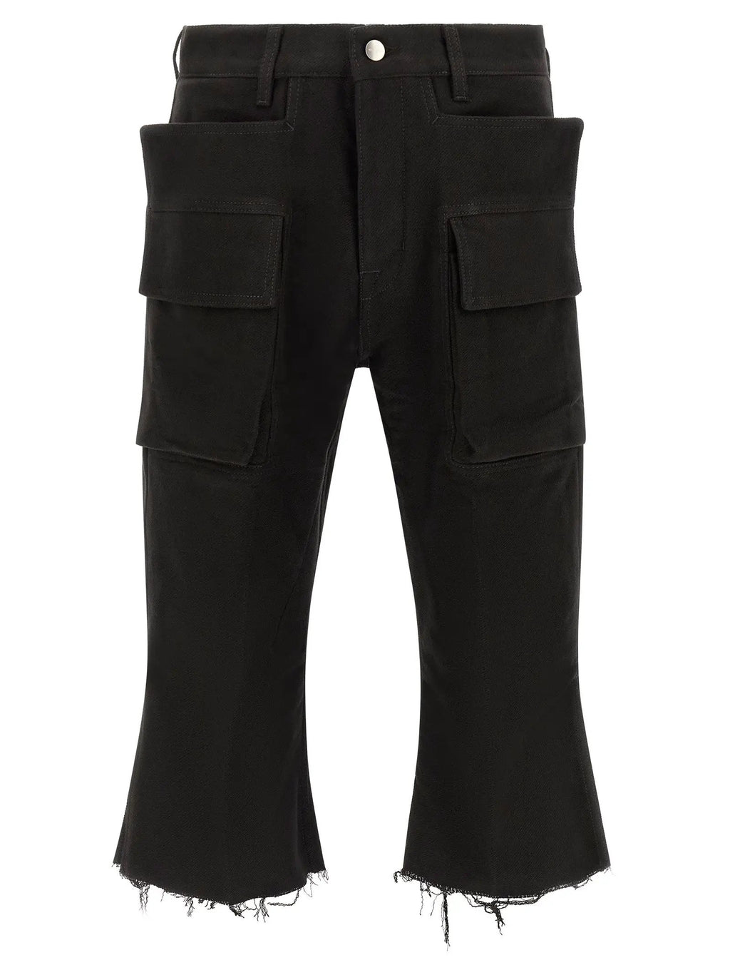Rick Owens Black Cotton Cargo Pants