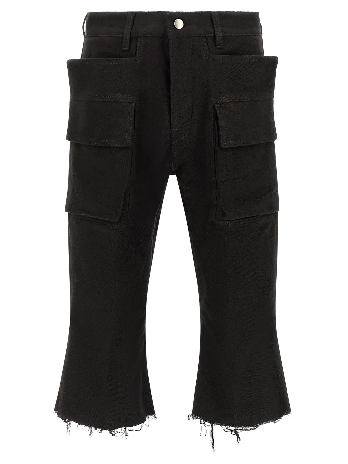 Rick Owens Black Cotton Cargo Pants