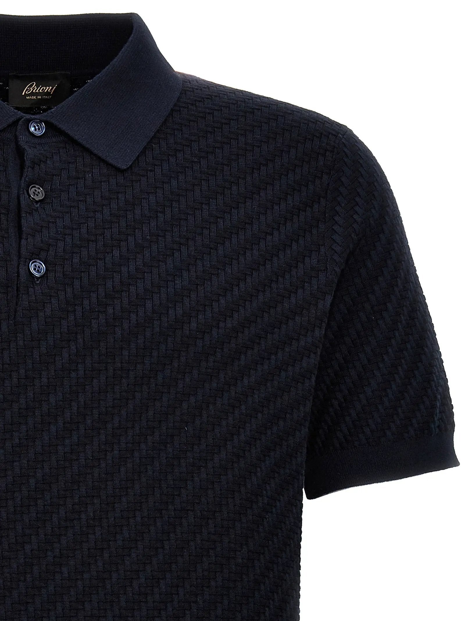 Brioni Blue Cotton Polo Shirt