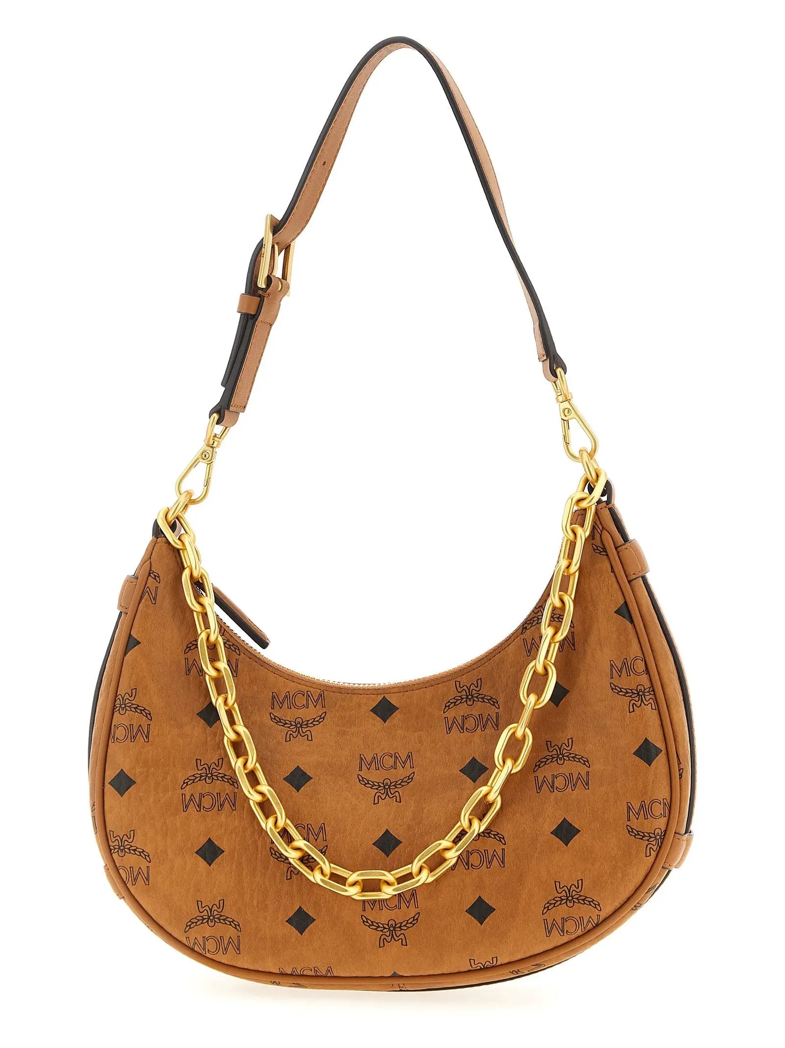 MCM Brown Polyethylene Shoulder Bag