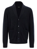 Brioni Blue Cashmere Cardigan