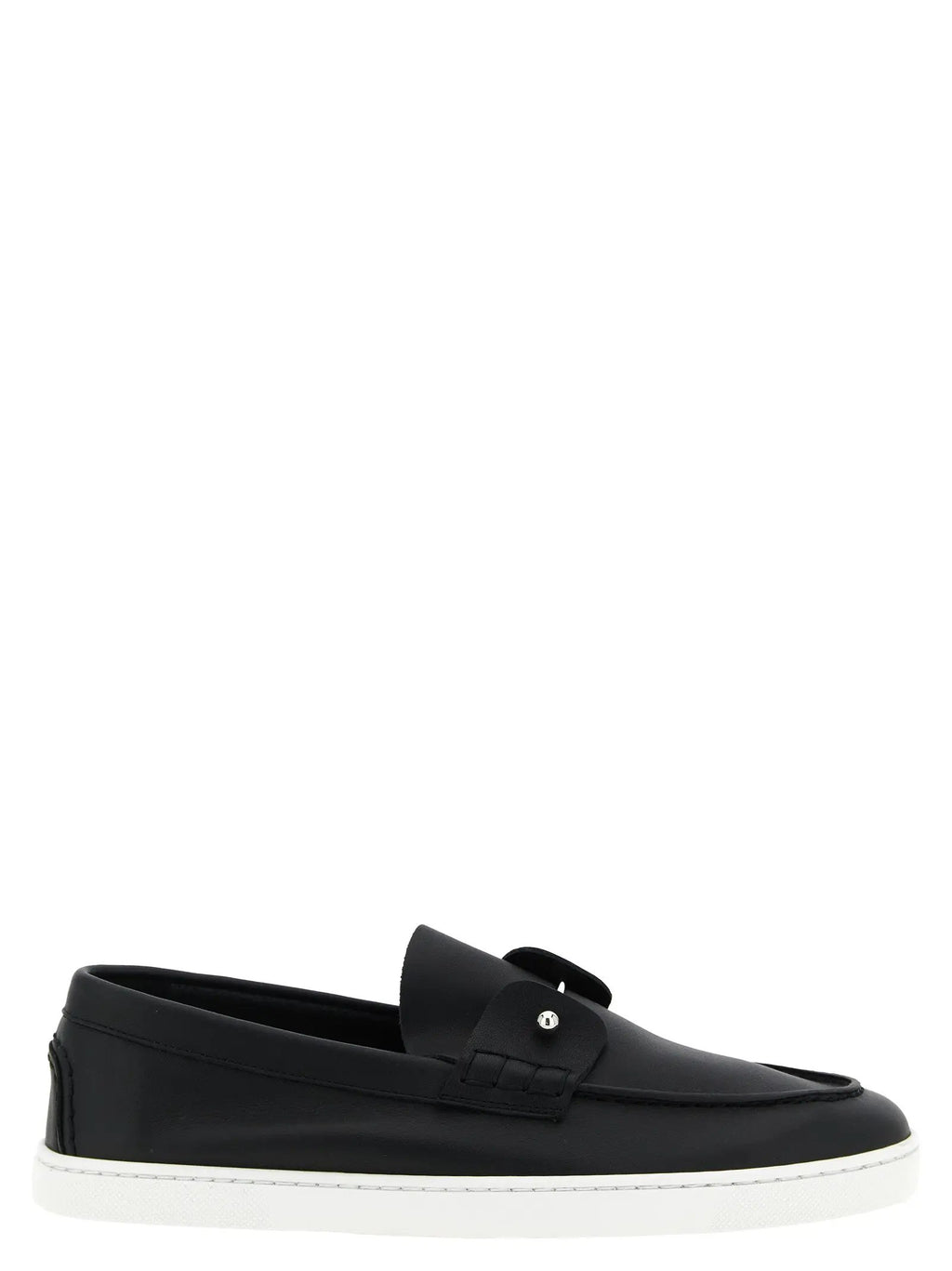 Christian Louboutin Black Calfskin Slip-On Loafers