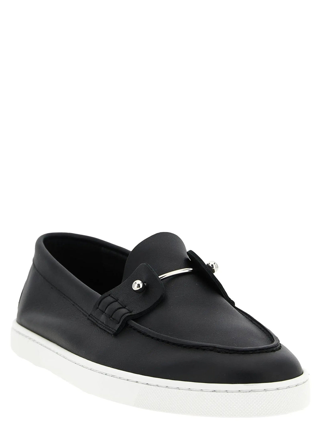 Christian Louboutin Black Calfskin Slip-On Loafers