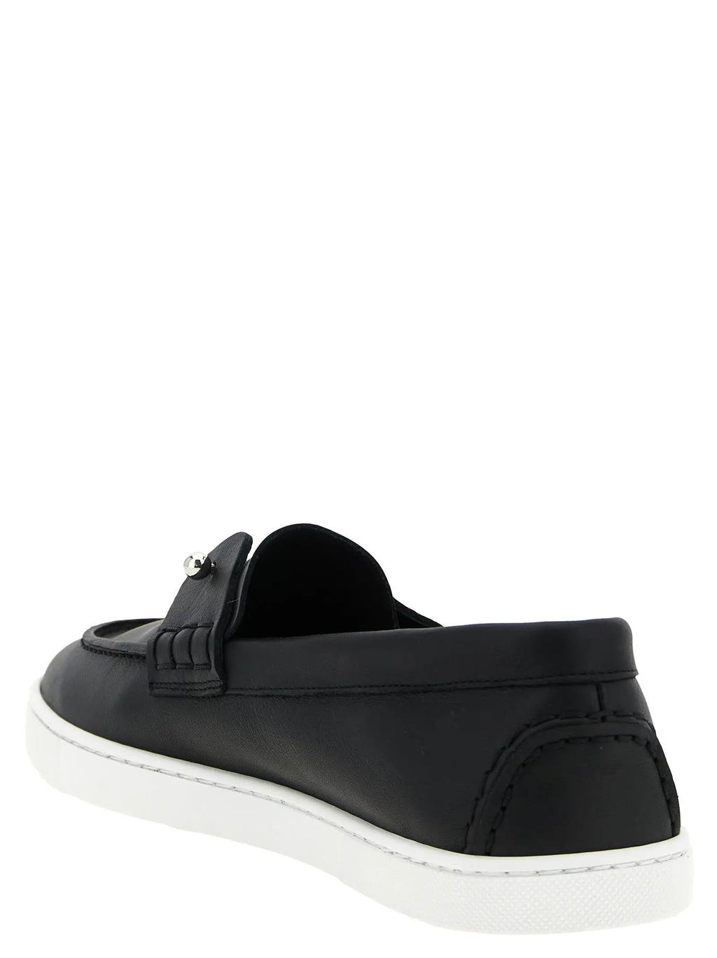 Christian Louboutin Black Calfskin Slip-On Loafers