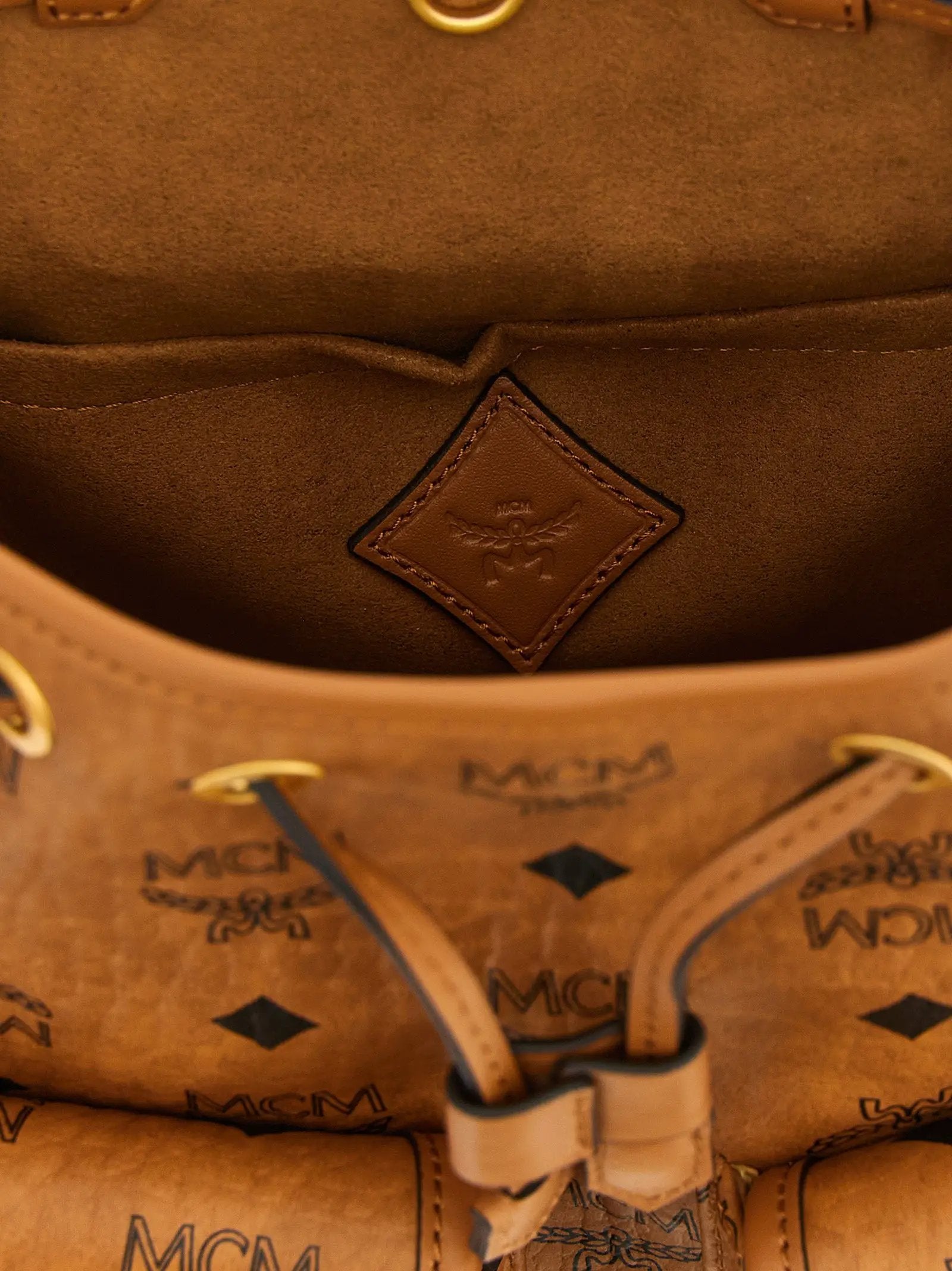MCM Brown Polyethylene Backpack