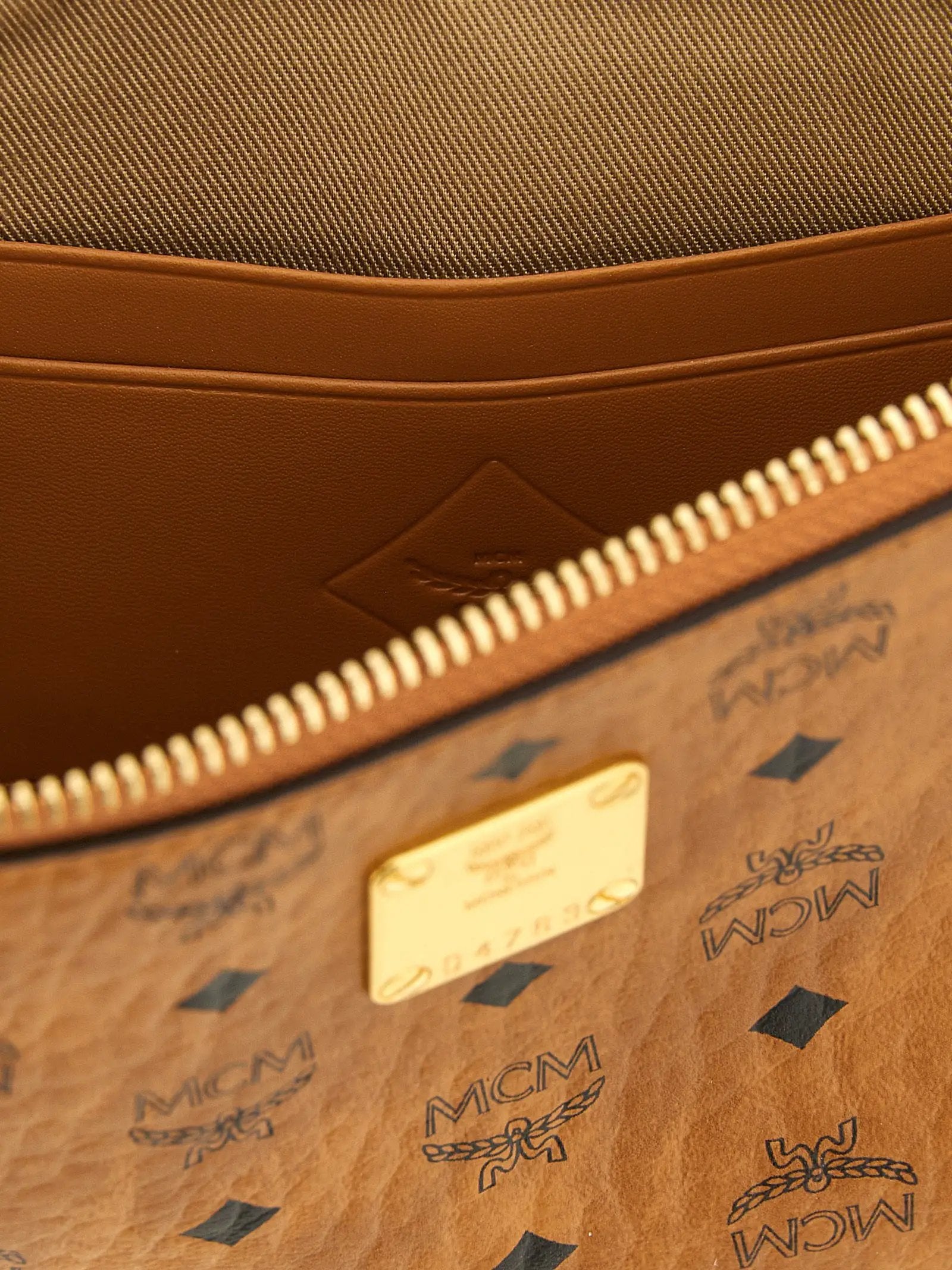 MCM Brown Polyethylene Clutch Bag