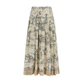 Alemais Beige Linen Midi Skirt