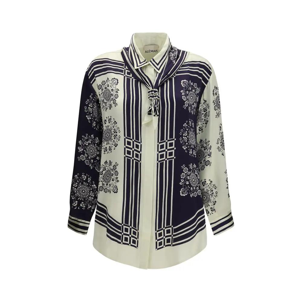 Alemais Blue Silk Shirt
