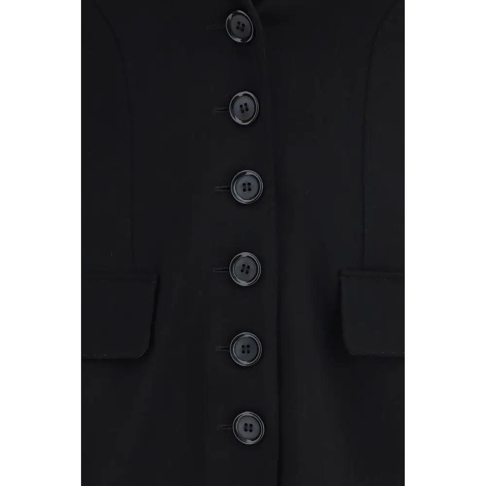 Dolce & Gabbana Black Wool Oves Aries Full-Length Jacket
