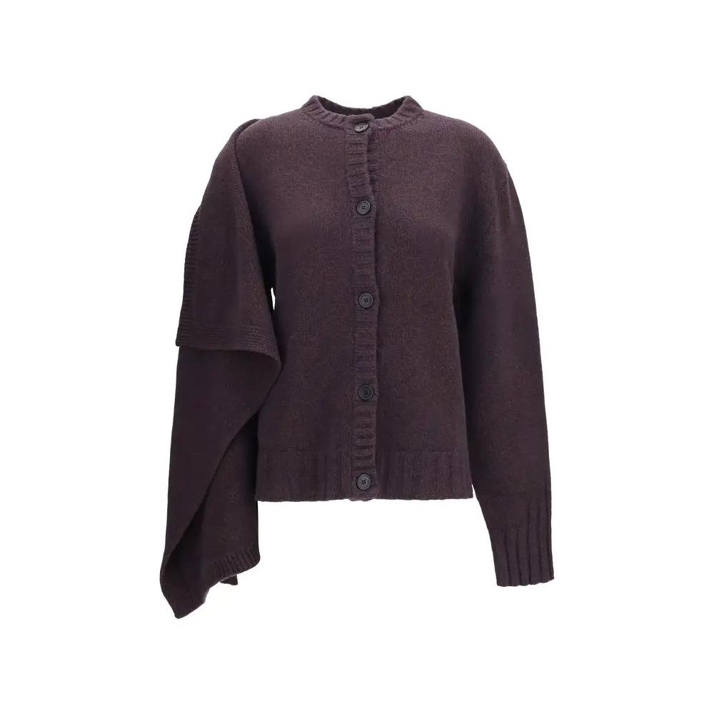 The Attico Brown Wool Oves Aries Cardigan