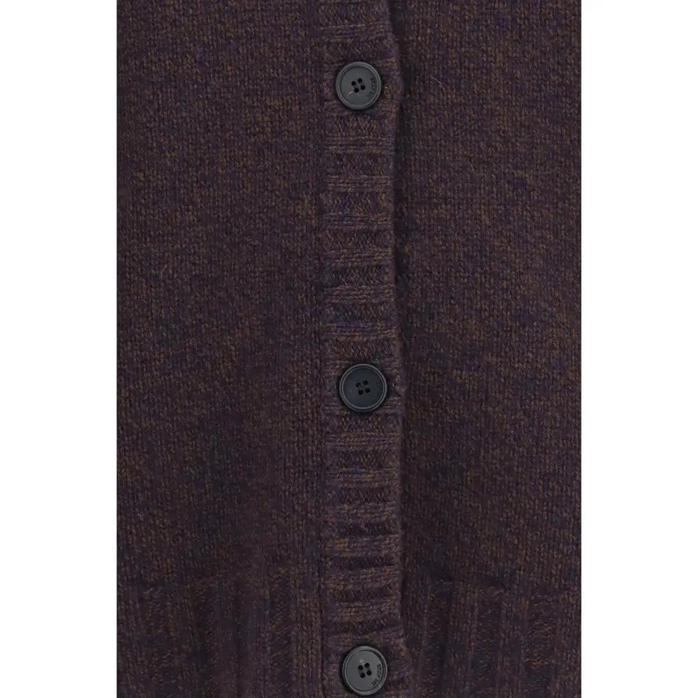 The Attico Brown Wool Oves Aries Cardigan