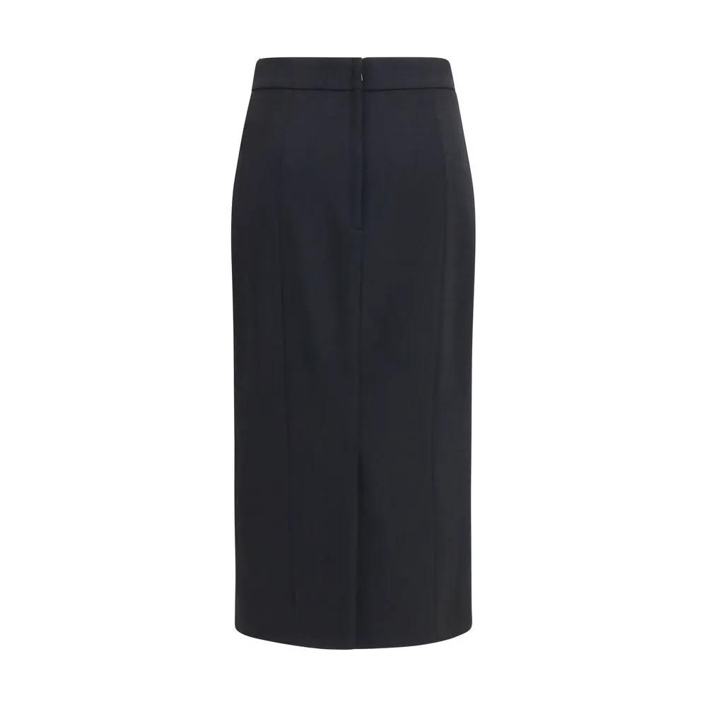 Dolce & Gabbana Black Wool Oves Aries Long Skirt