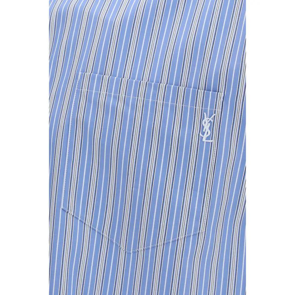 Saint Laurent Blue Cotton Pattern Shirt
