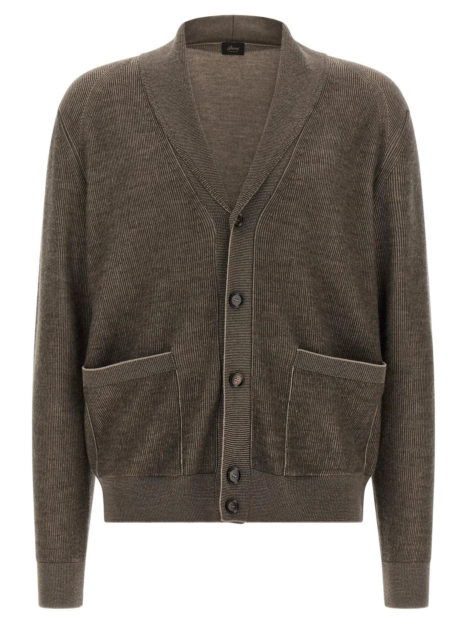 Brioni Brown Cashmere Cardigan