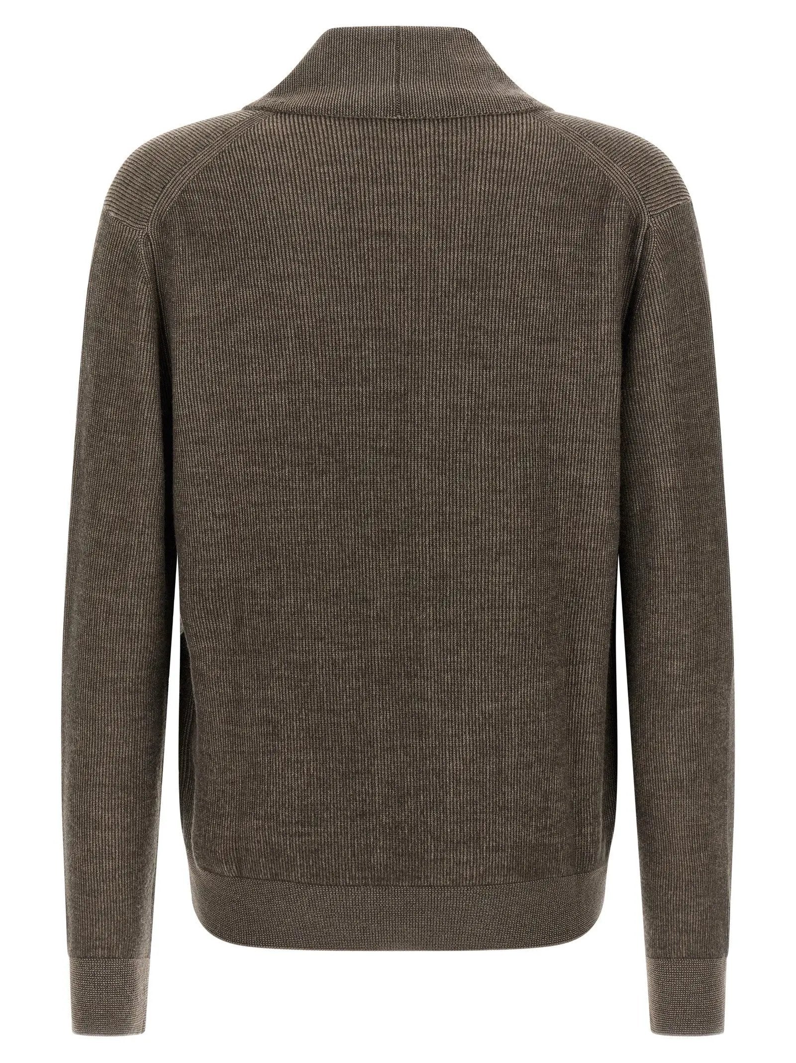 Brioni Brown Cashmere Cardigan
