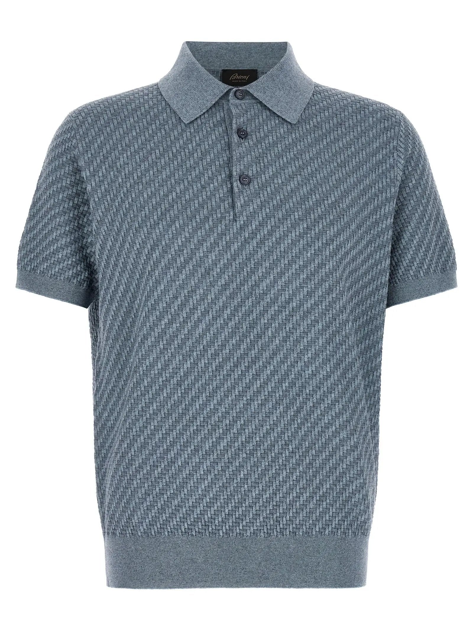 Brioni Blue Cotton Polo Shirt