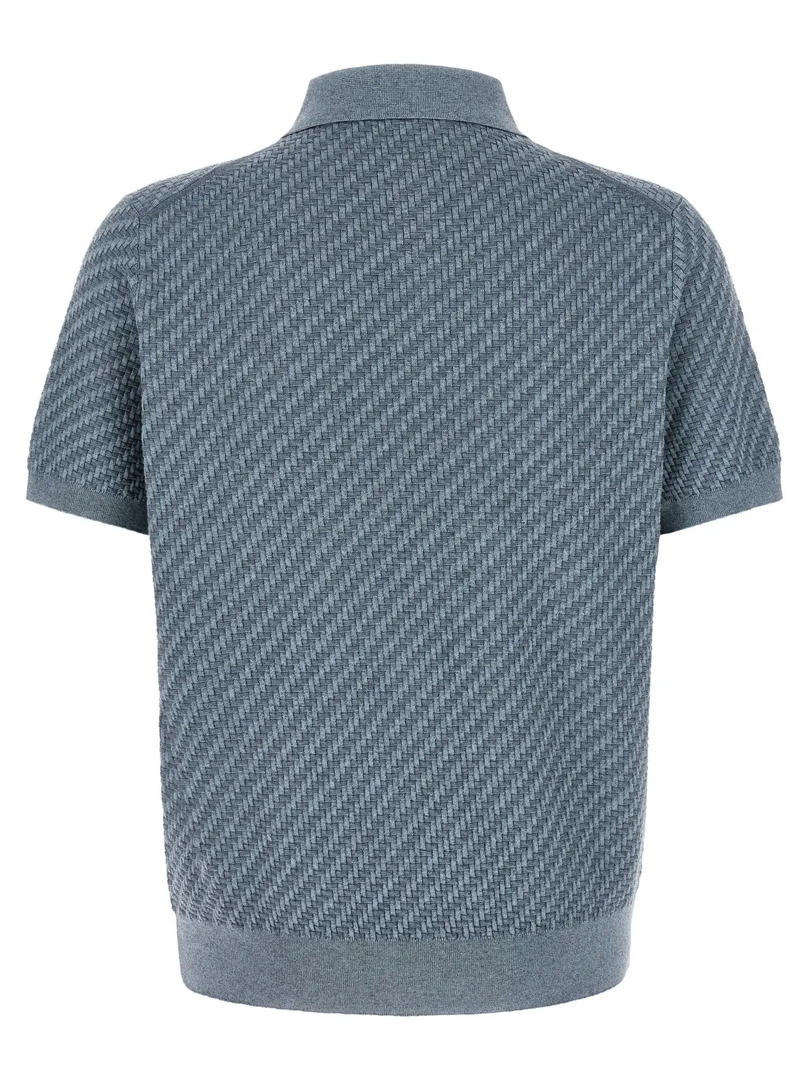 Brioni Blue Cotton Polo Shirt