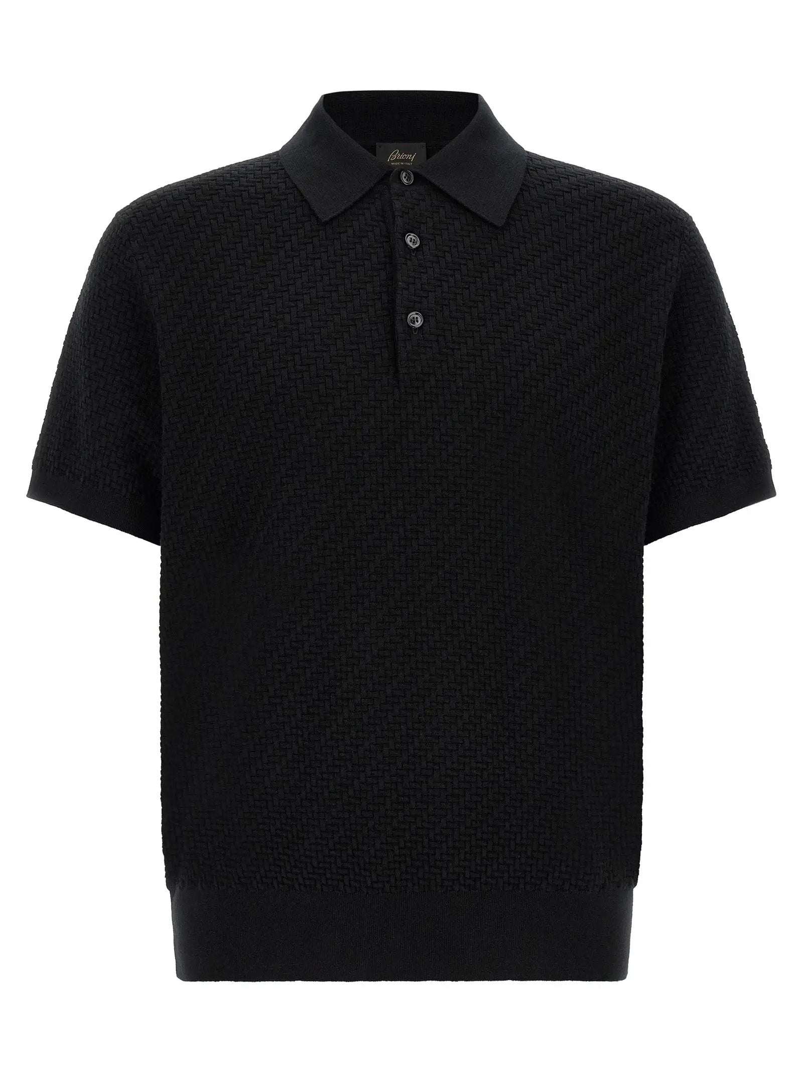 Brioni Black Cotton Polo Shirt