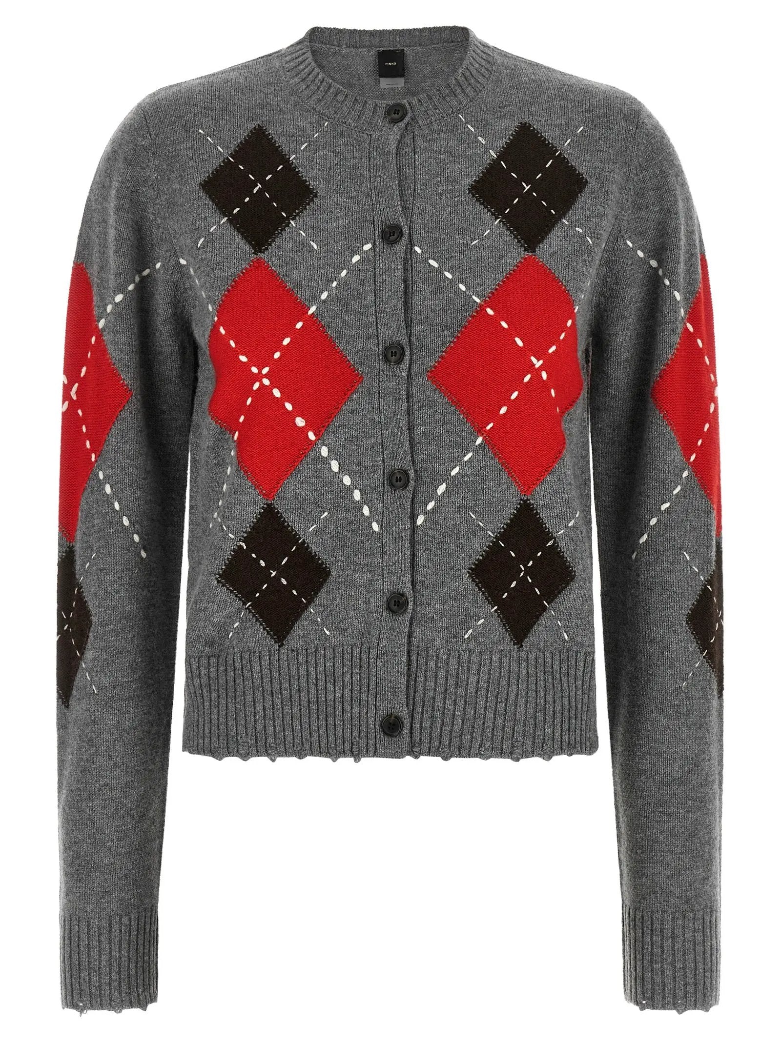 PINKO Gray Wool Cardigan