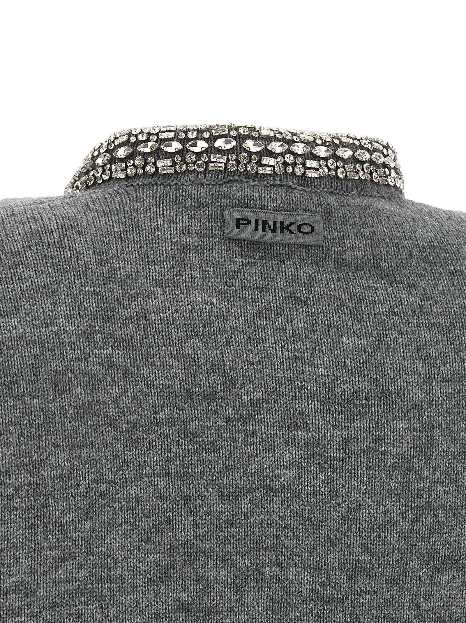 PINKO Gray Wool Cardigan
