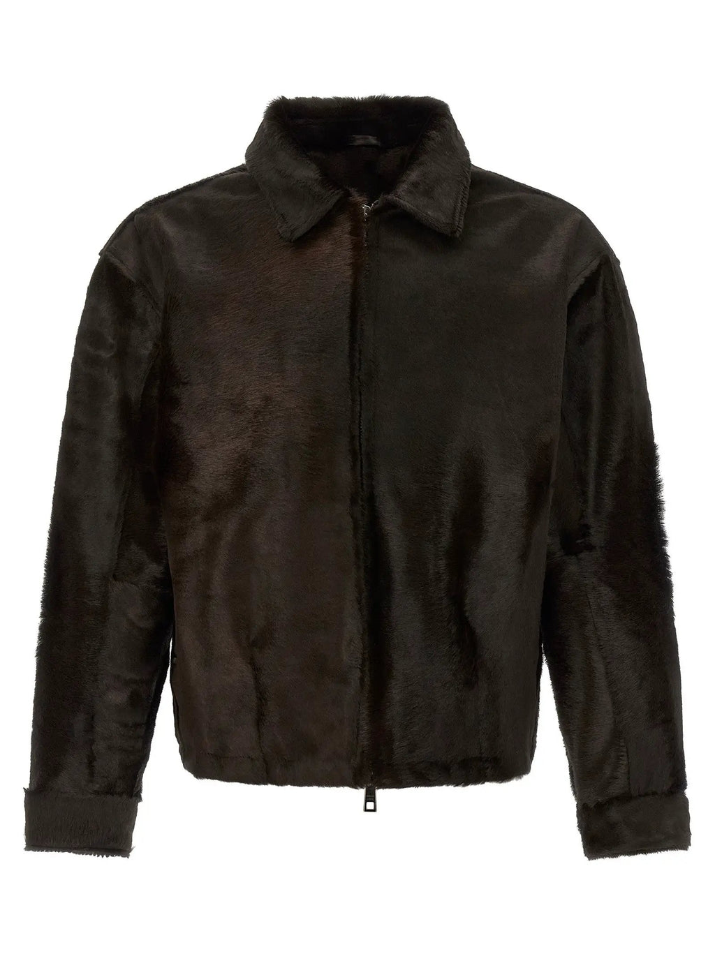 GIORGIO BRATO Brown Calfskin Leather Jacket