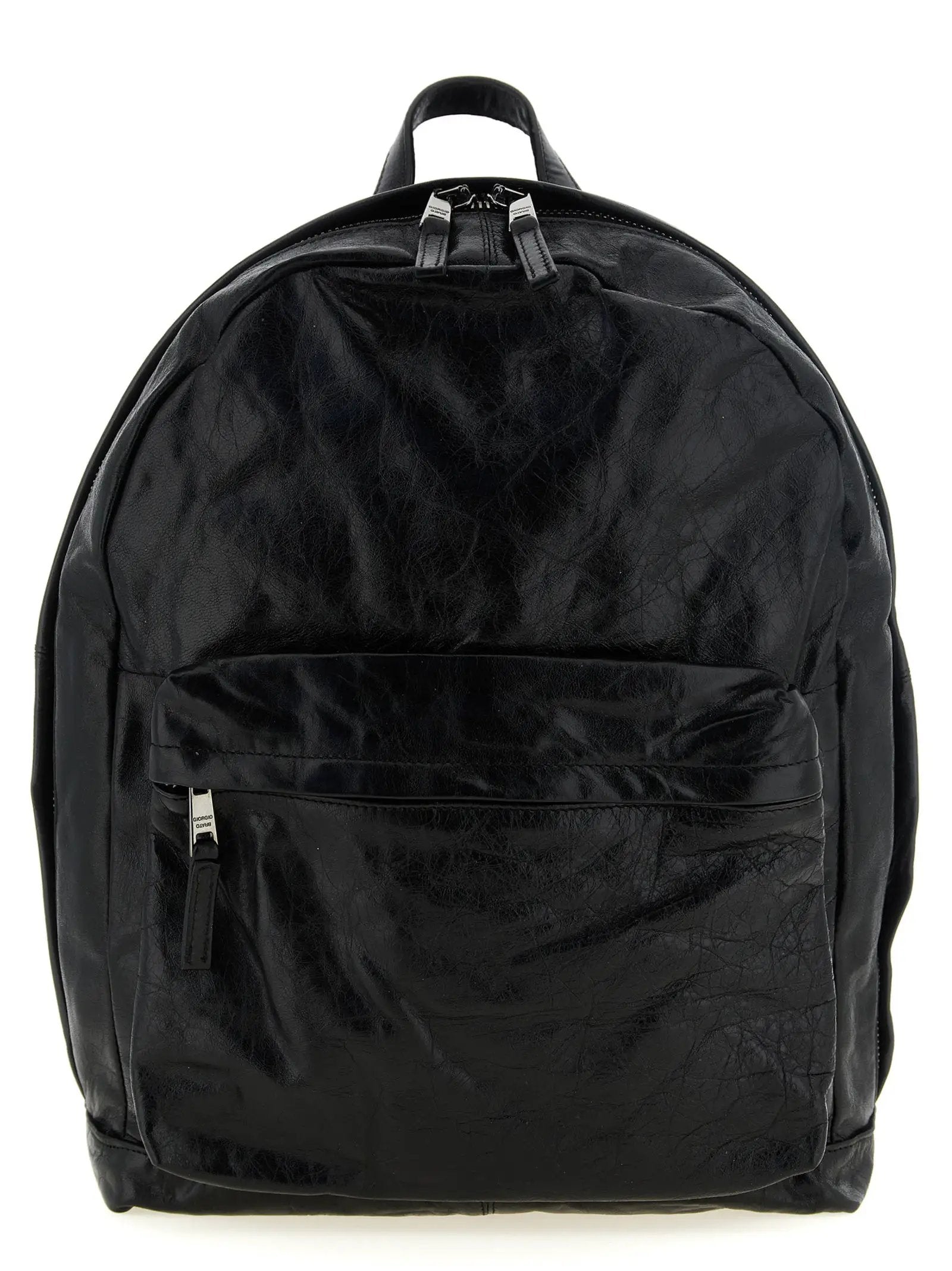 GIORGIO BRATO Black Lamb Leather Backpack