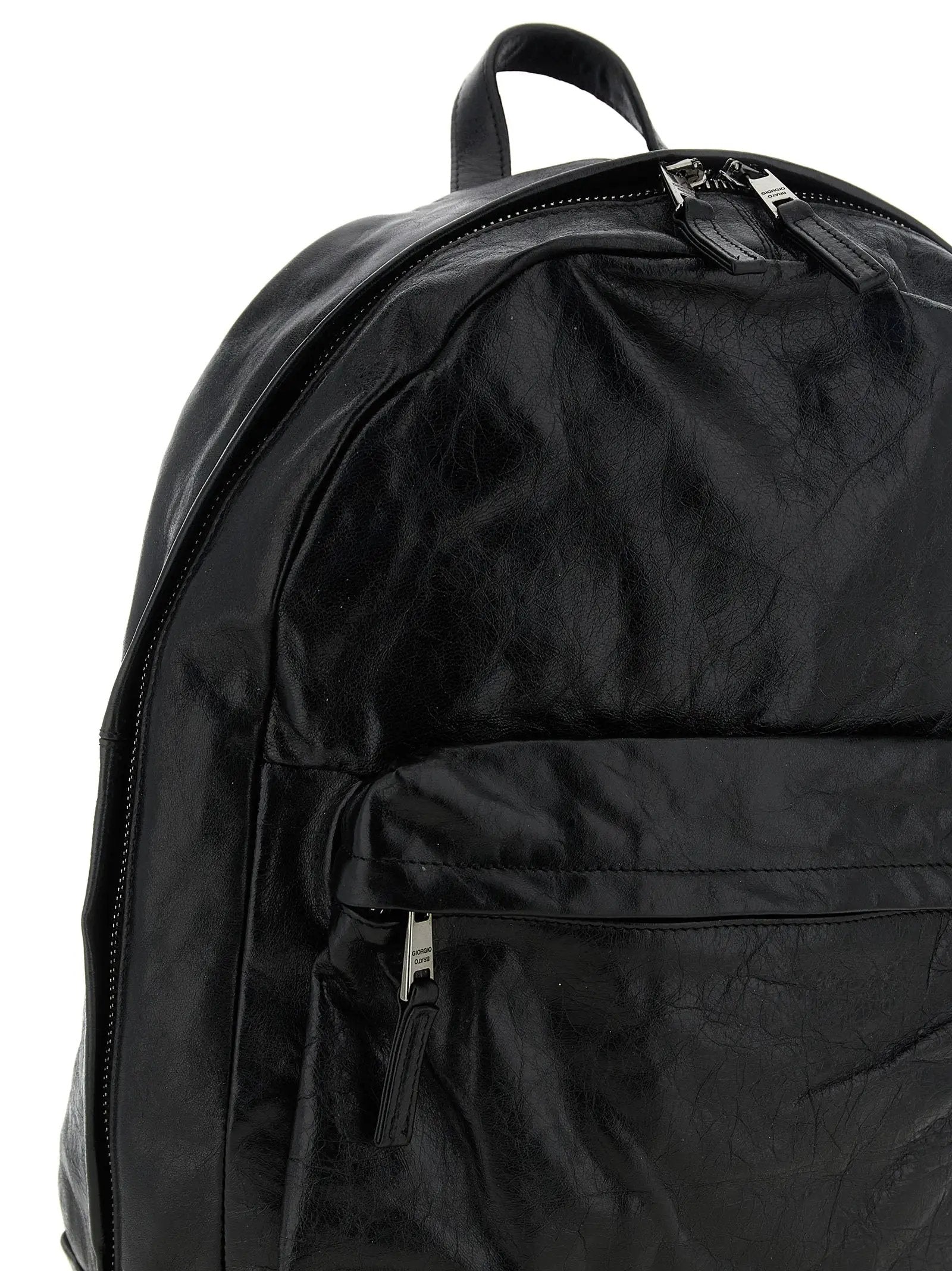 GIORGIO BRATO Black Lamb Leather Backpack