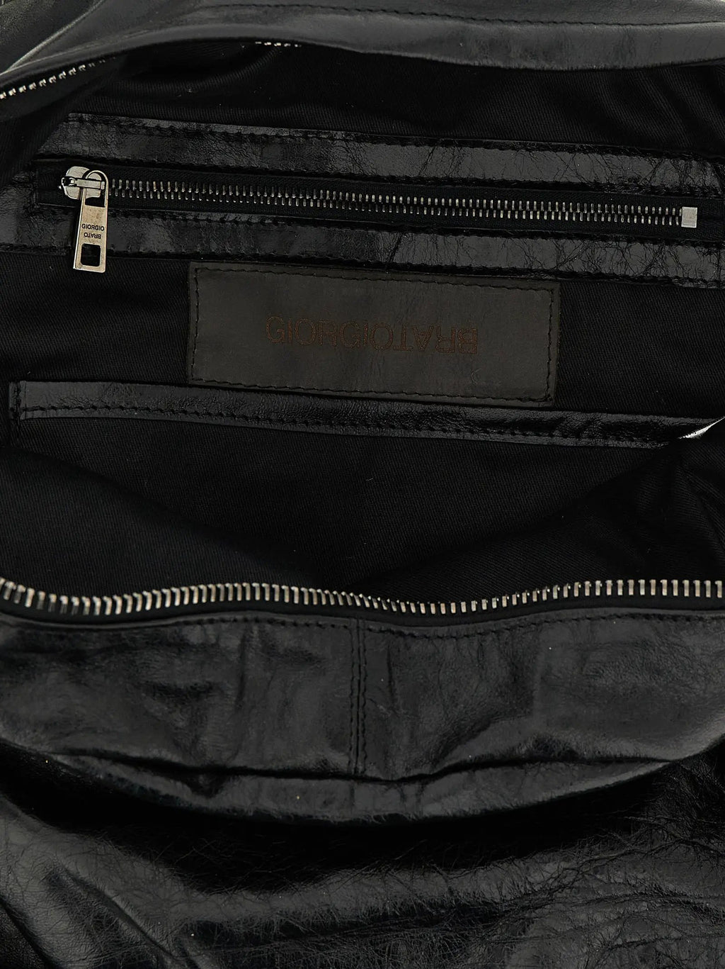 GIORGIO BRATO Black Lamb Leather Backpack