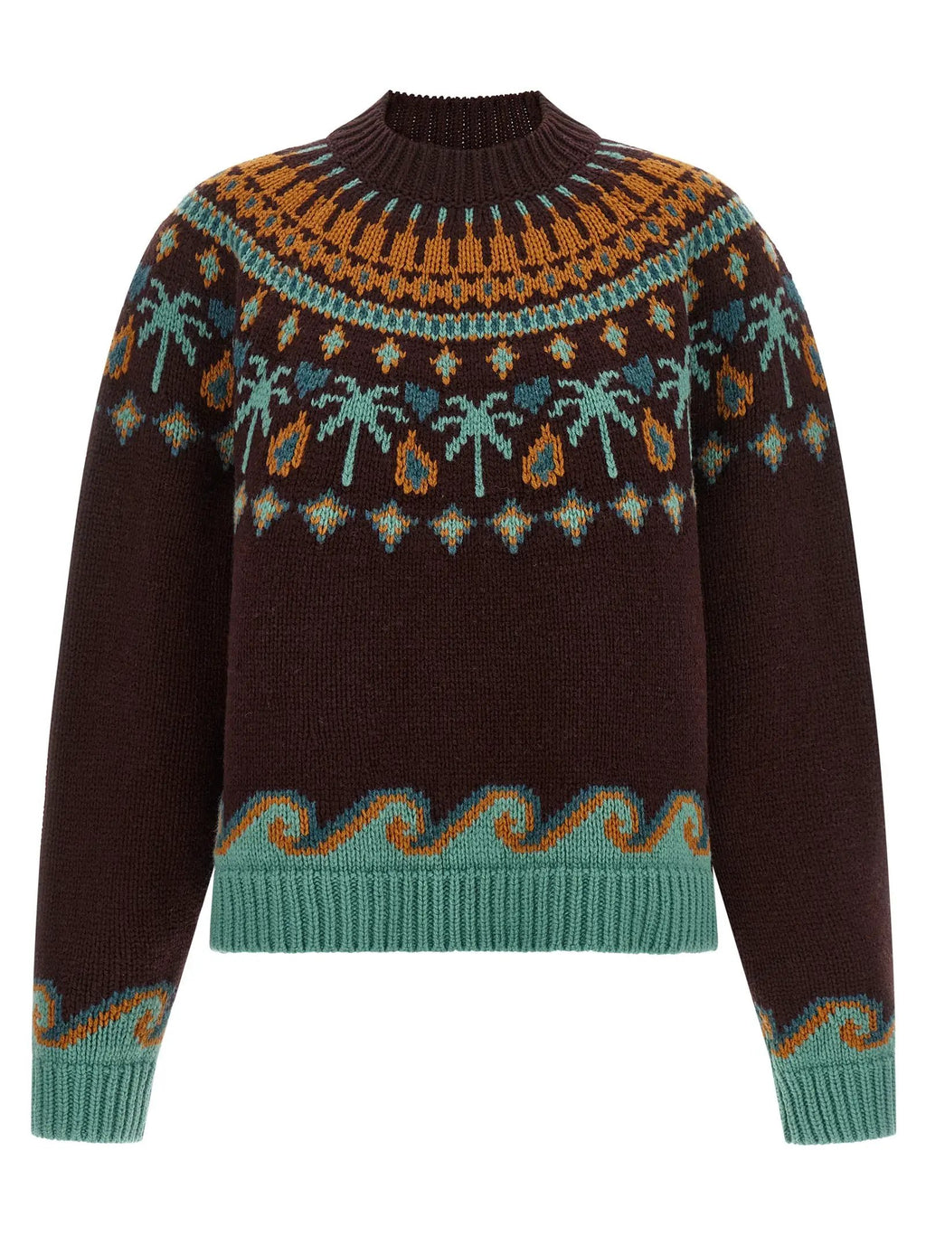 Alanui Brown Virgin Wool Cardigan