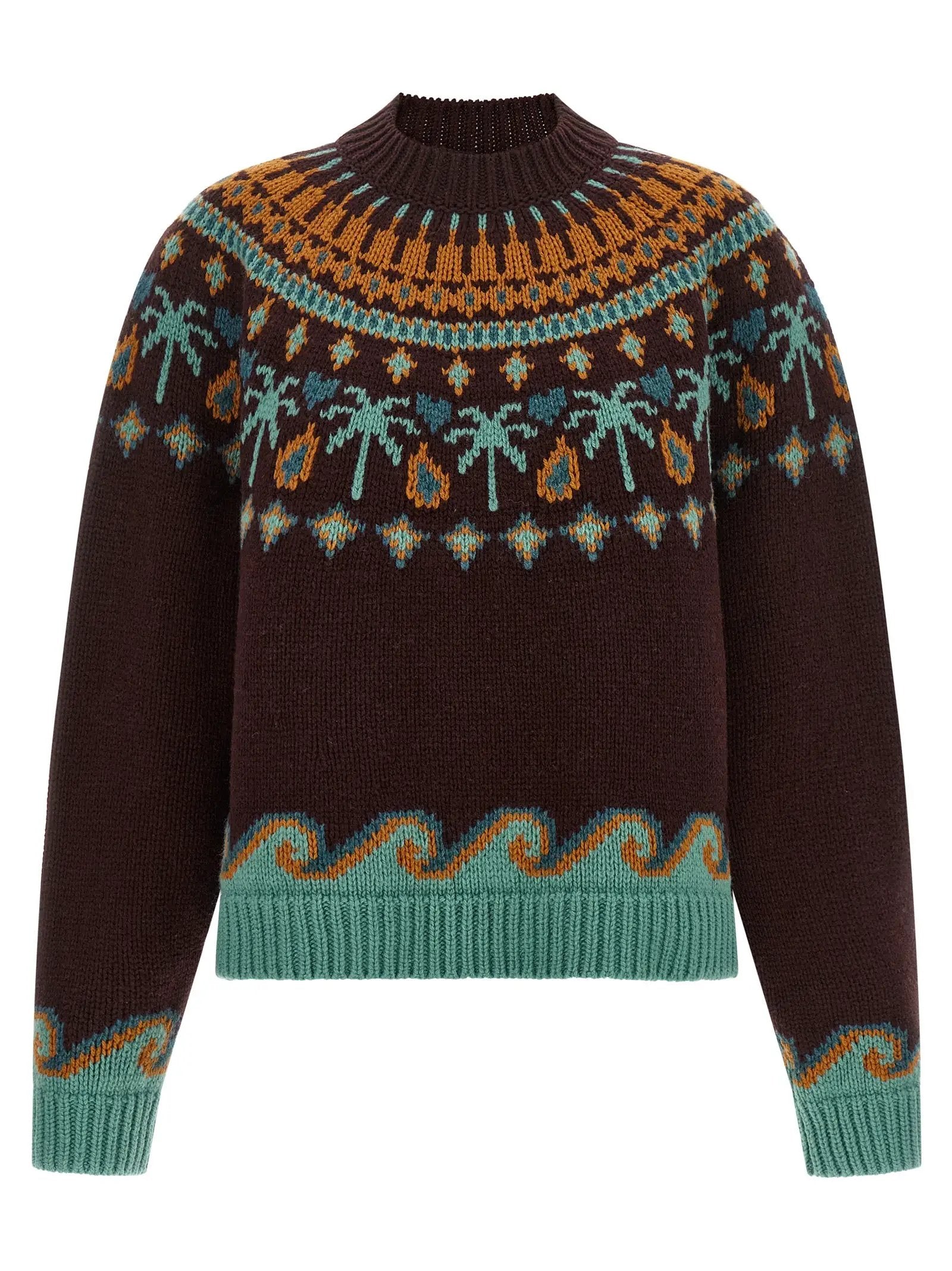Alanui Brown Virgin Wool Cardigan