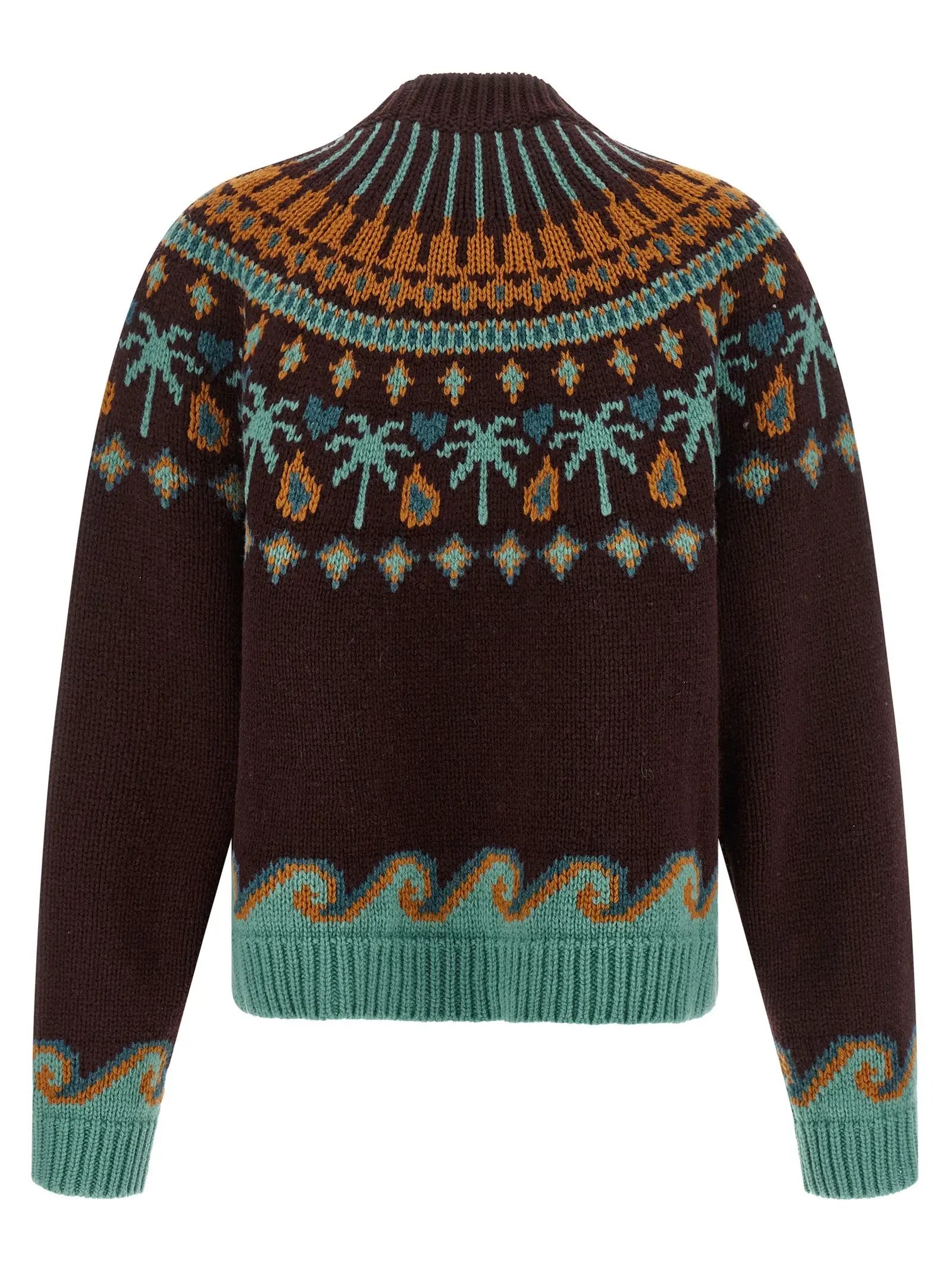Alanui Brown Virgin Wool Cardigan