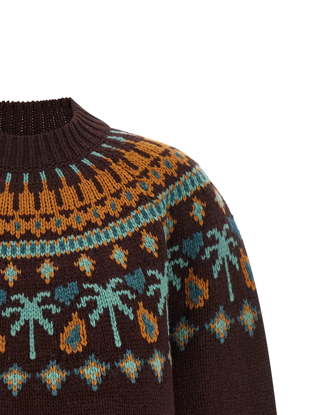 Alanui Brown Virgin Wool Cardigan