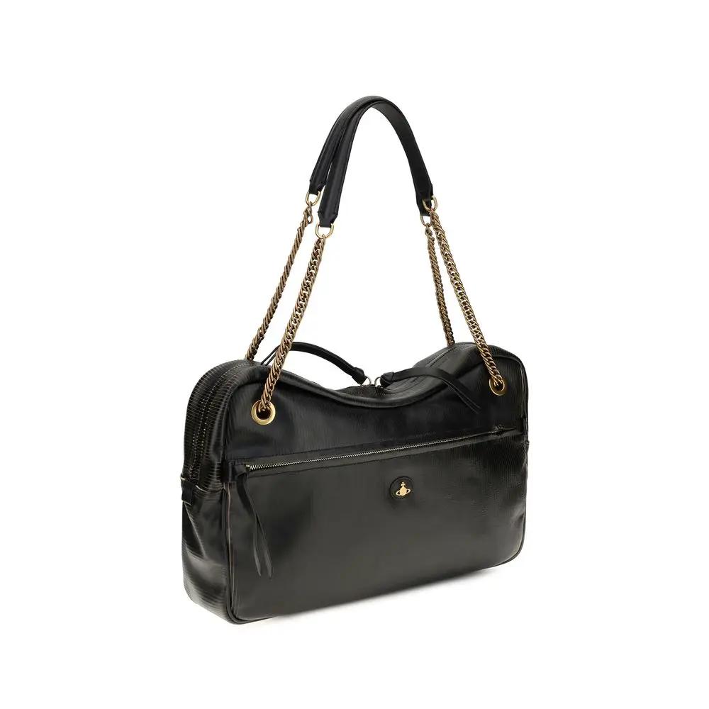 Vivienne Westwood Vivienne Westwood Black Calf Leather Bos Taurus Shoulder Bag