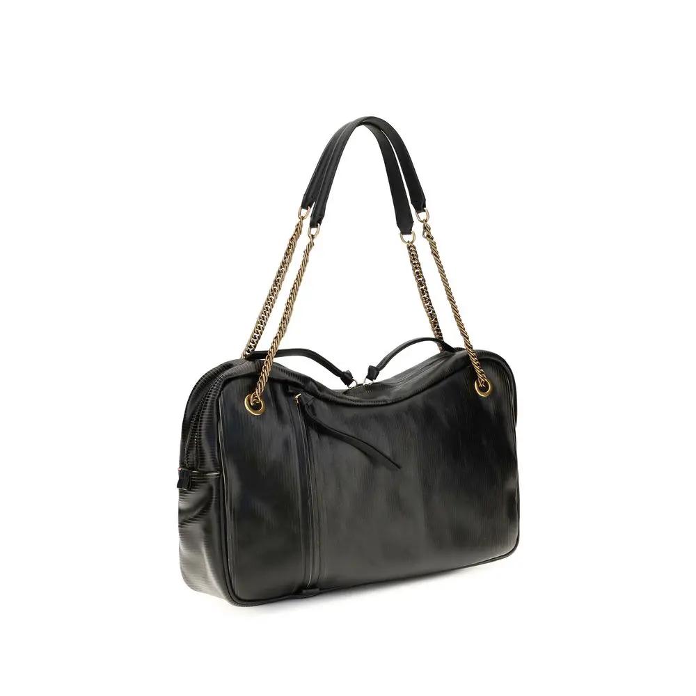 Vivienne Westwood Vivienne Westwood Black Calf Leather Bos Taurus Shoulder Bag
