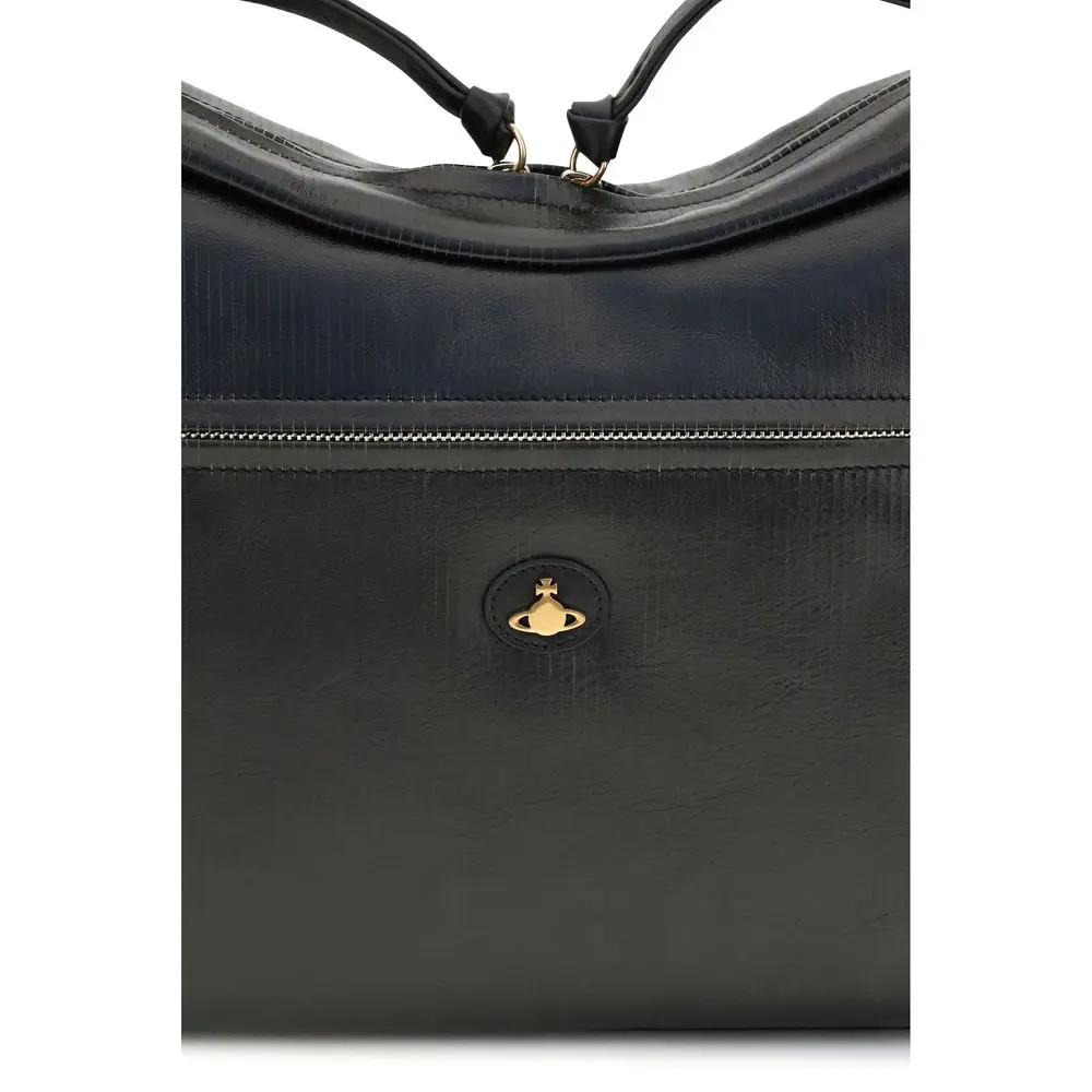 Vivienne Westwood Vivienne Westwood Black Calf Leather Bos Taurus Shoulder Bag