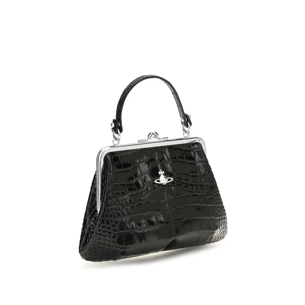 Vivienne Westwood Black Calf Leather Bos Taurus Shoulder Bag