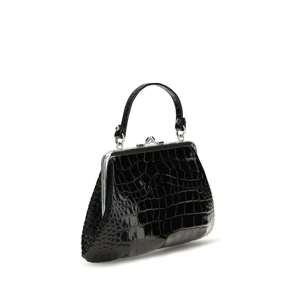 Vivienne Westwood Black Calf Leather Bos Taurus Shoulder Bag