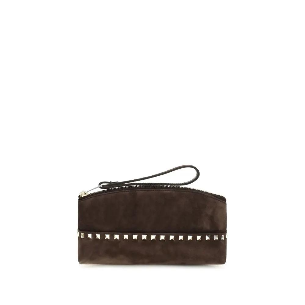 Valentino Garavani Valentino Garavani Brown Suede Leather Handbag