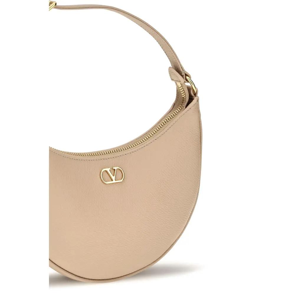 Valentino Garavani Valentino Garavani Beige Calf Leather Bos Taurus Shoulder Bag