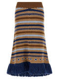 Alanui Multicolor Virgin Wool Midi Skirt