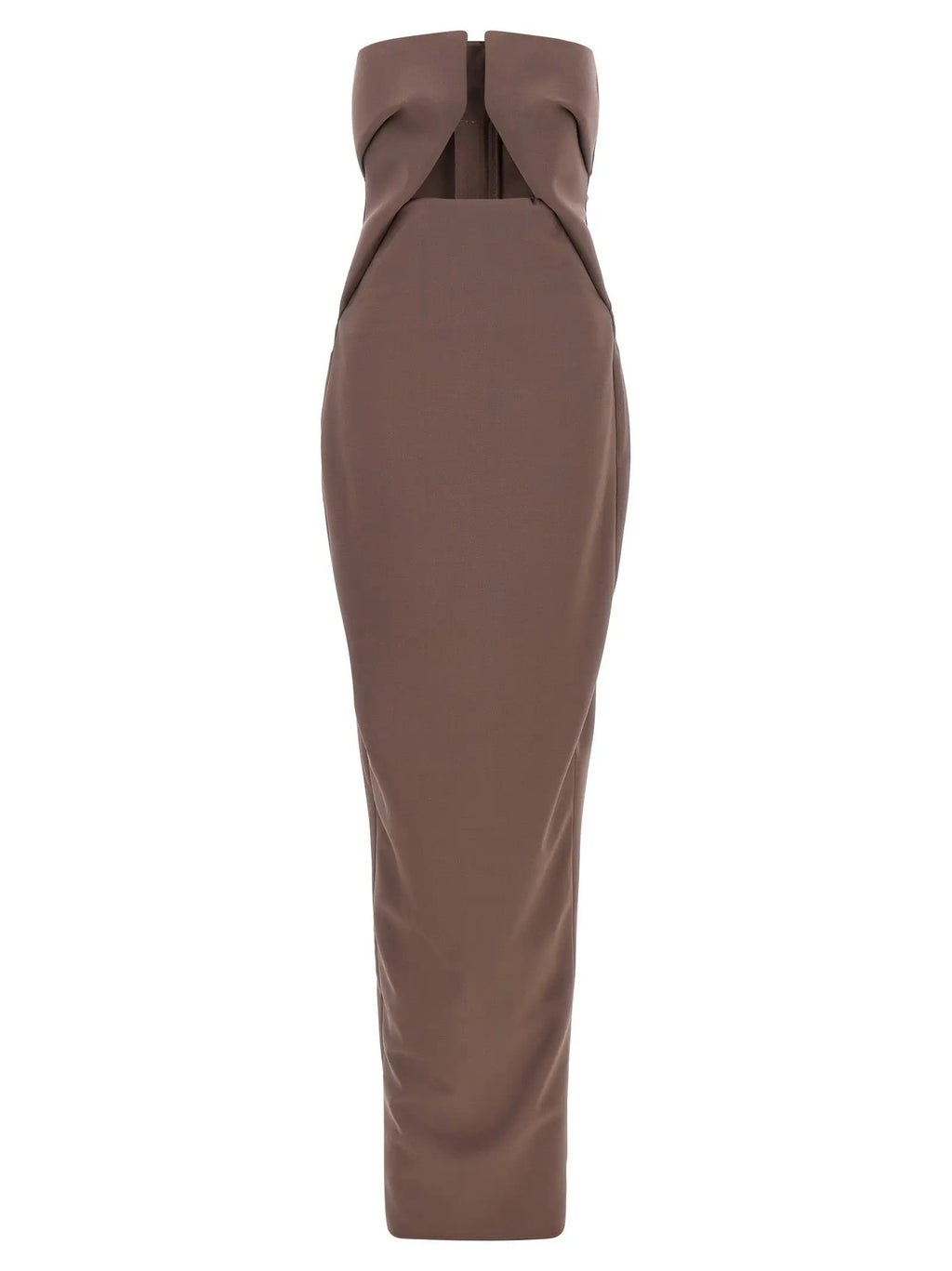 Rick Owens Brown Wool Long Dress