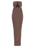 Rick Owens Brown Wool Long Dress