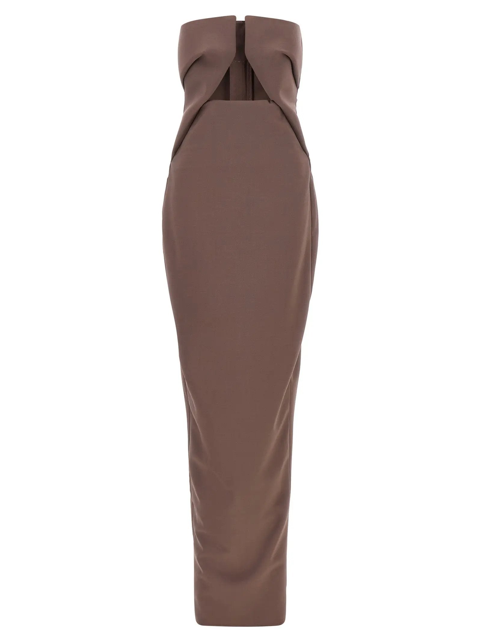 Rick Owens Brown Wool Long Dress